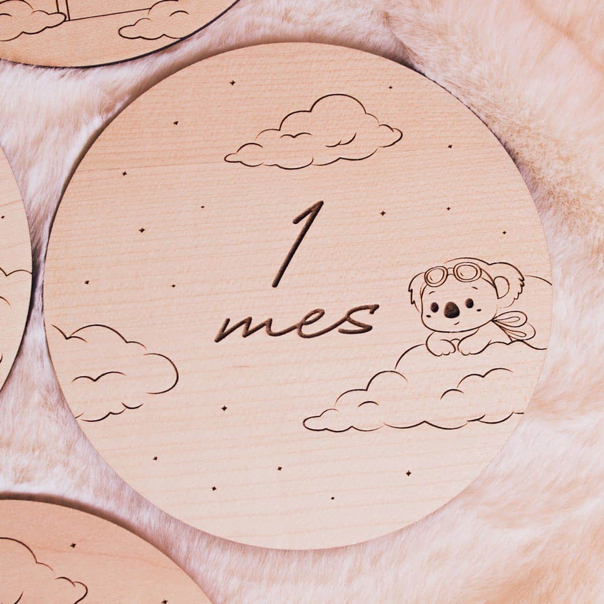 Placas cumplemes bebé personalizadas 1 mes