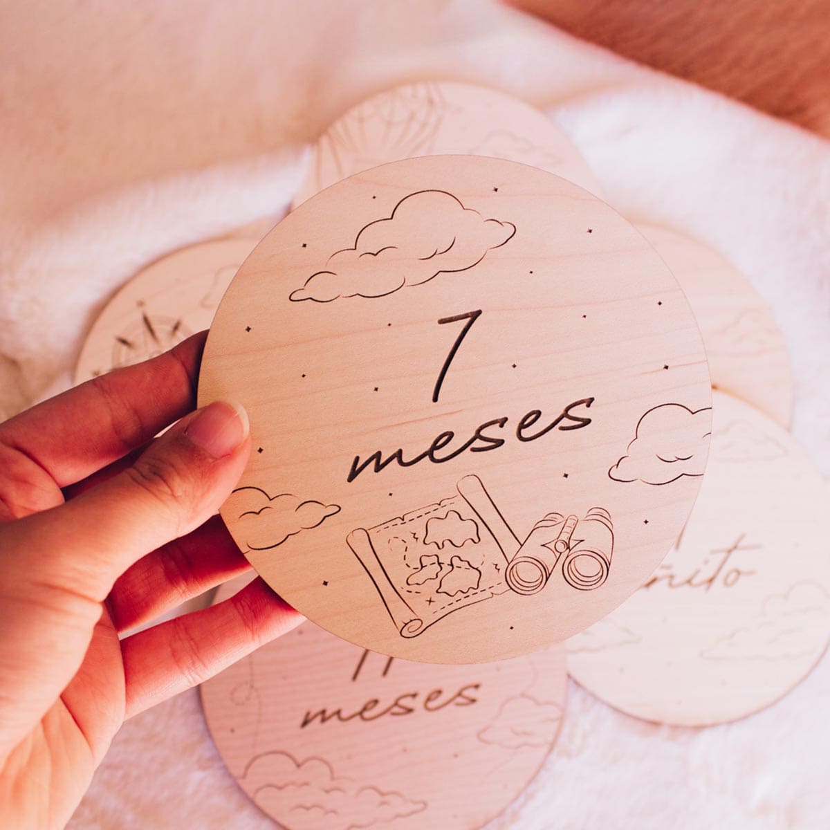 Placas cumplemes bebé personalizadas 7 meses