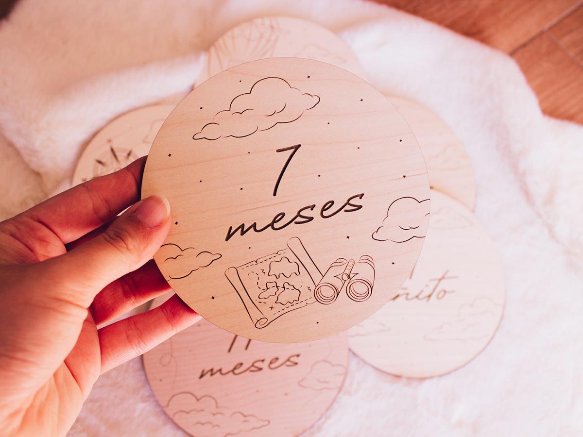 Placas cumplemes bebé personalizadas 7 meses