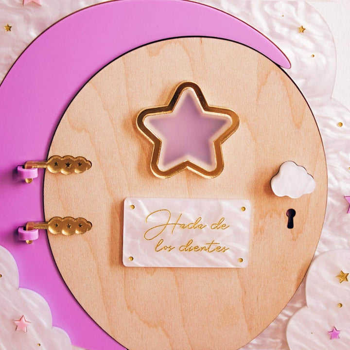Puerta del Hada de los Dientes personalizada lila plano detalle