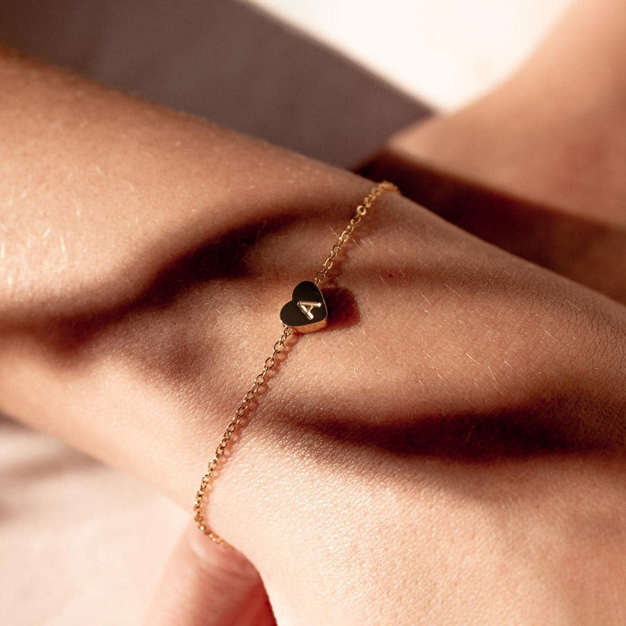 Pulsera Latido Oro Letra A