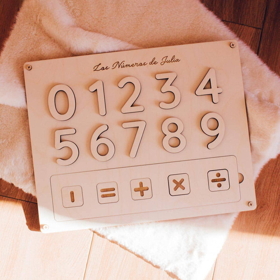Puzzle madera números y operaciones Montessori 