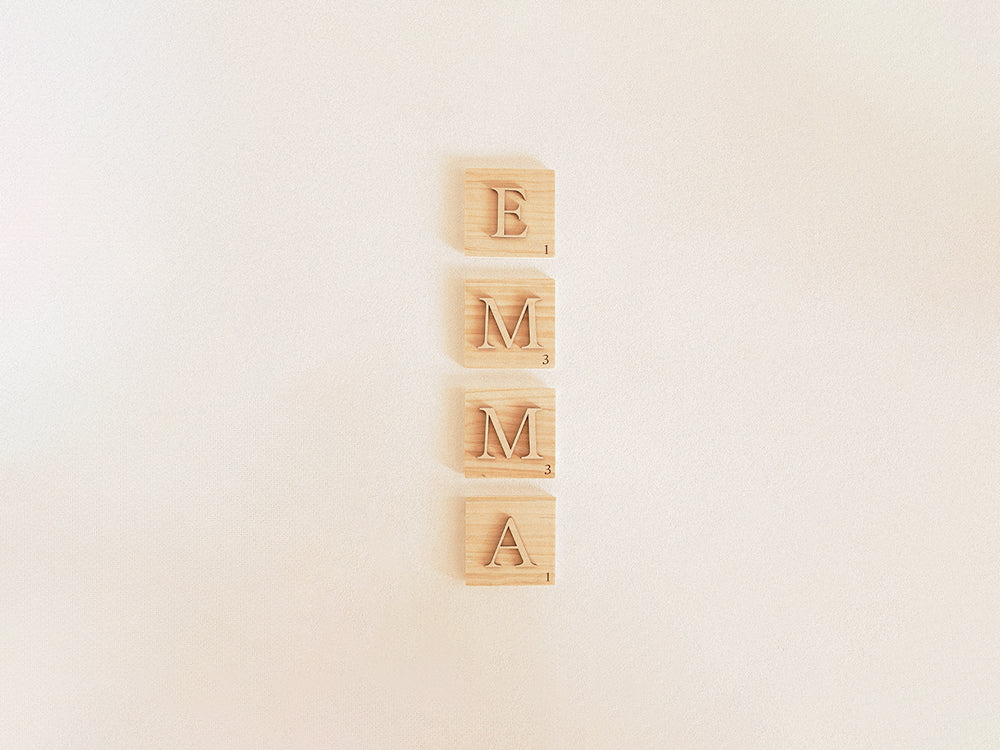 Letras tipo Scrabble de madera