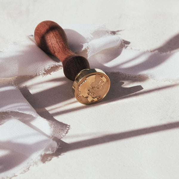 Sello lacre personalizado boda diseño Mapa Mundi