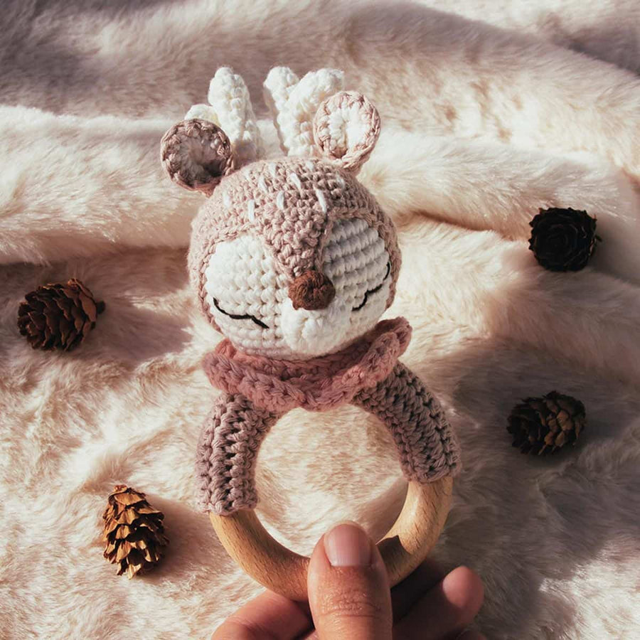 Sonajero crochet Alce Plano Detalle