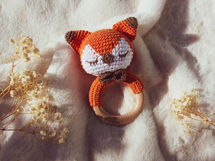 Sonajero crochet Zorrito